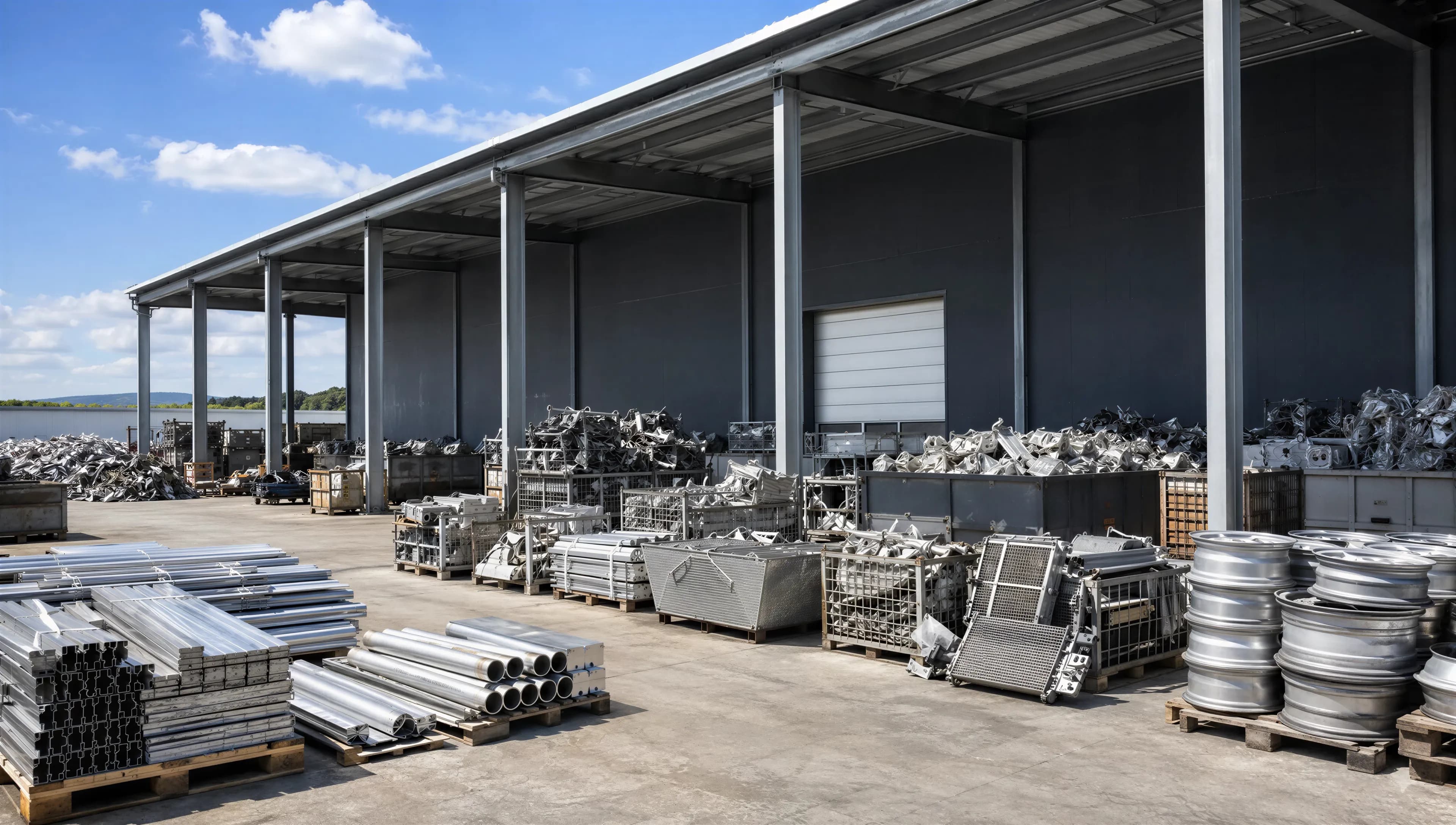 Sorted aluminium scrap at the yard