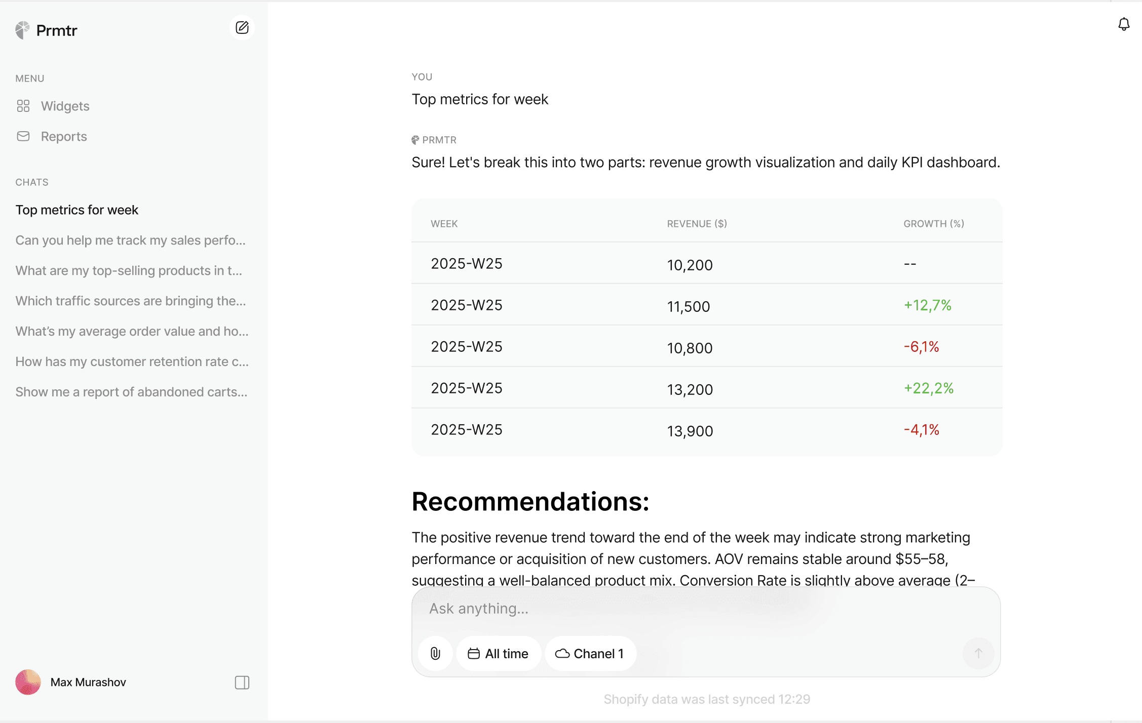 Metrics presented alongside the reasoning behind them